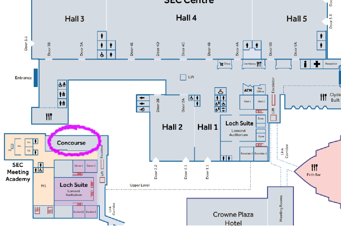 Map of the SEC with the concourse circled